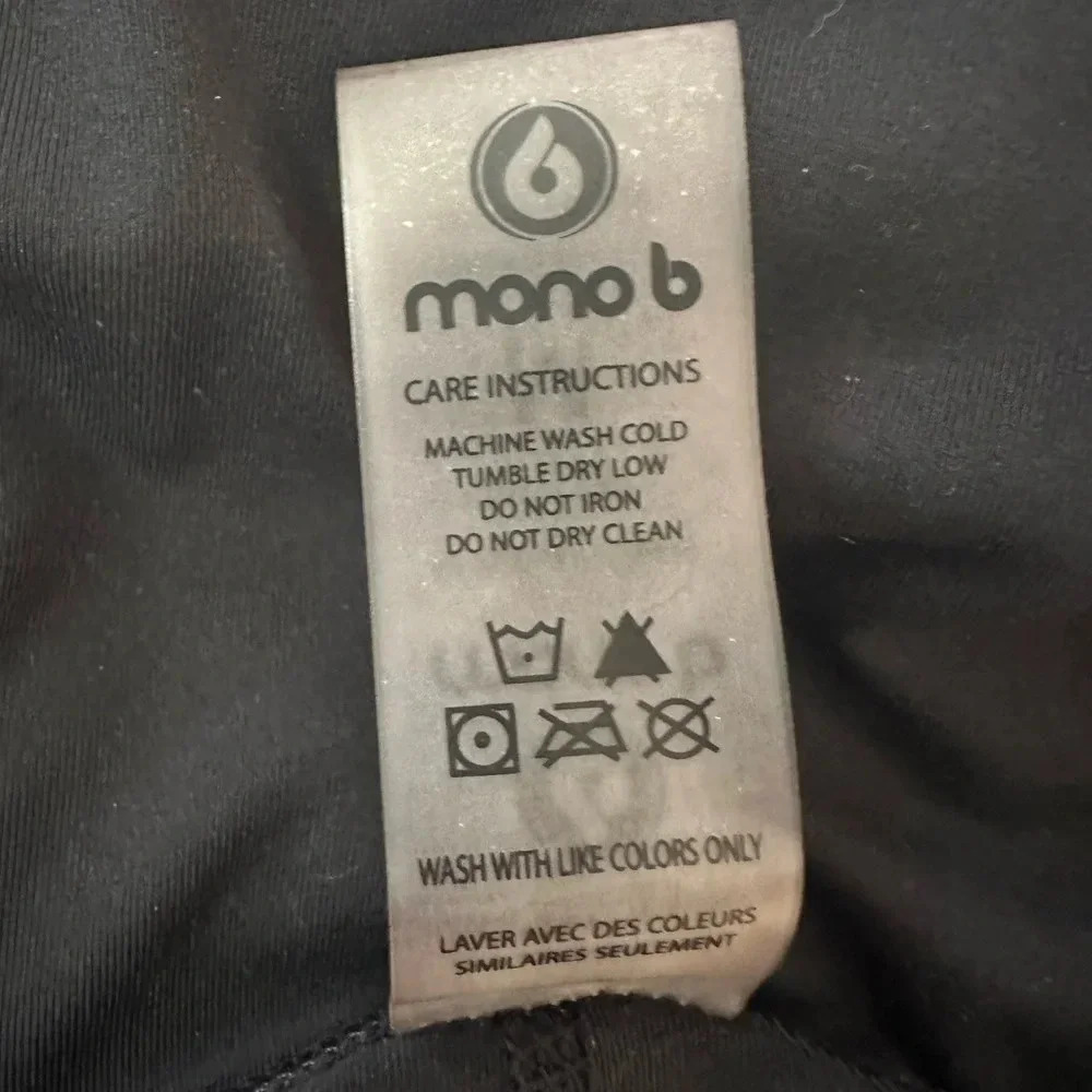 Mono b black leggings with gold accent stripes. Size M - Picture 6 of 9